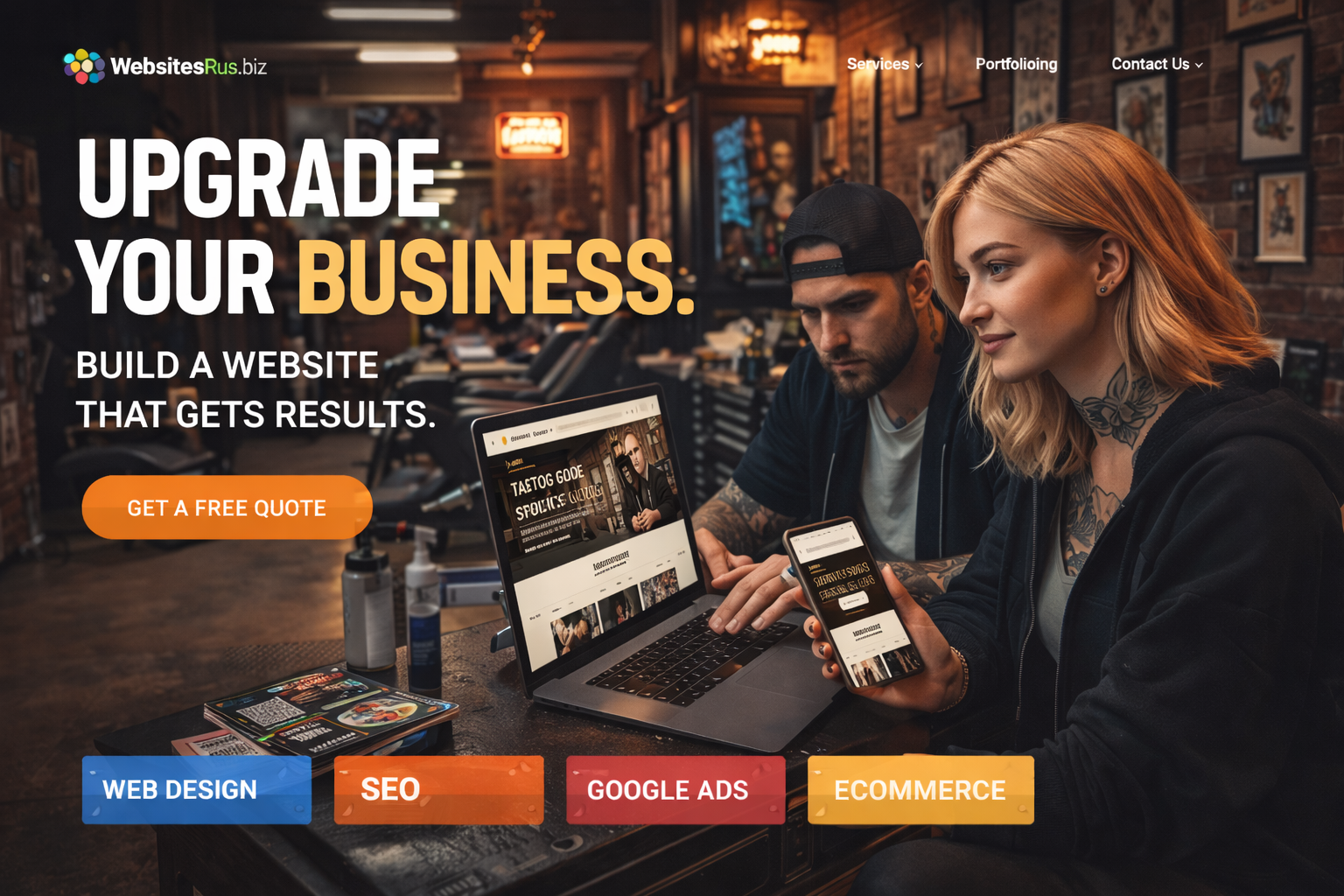 Professional website design preview